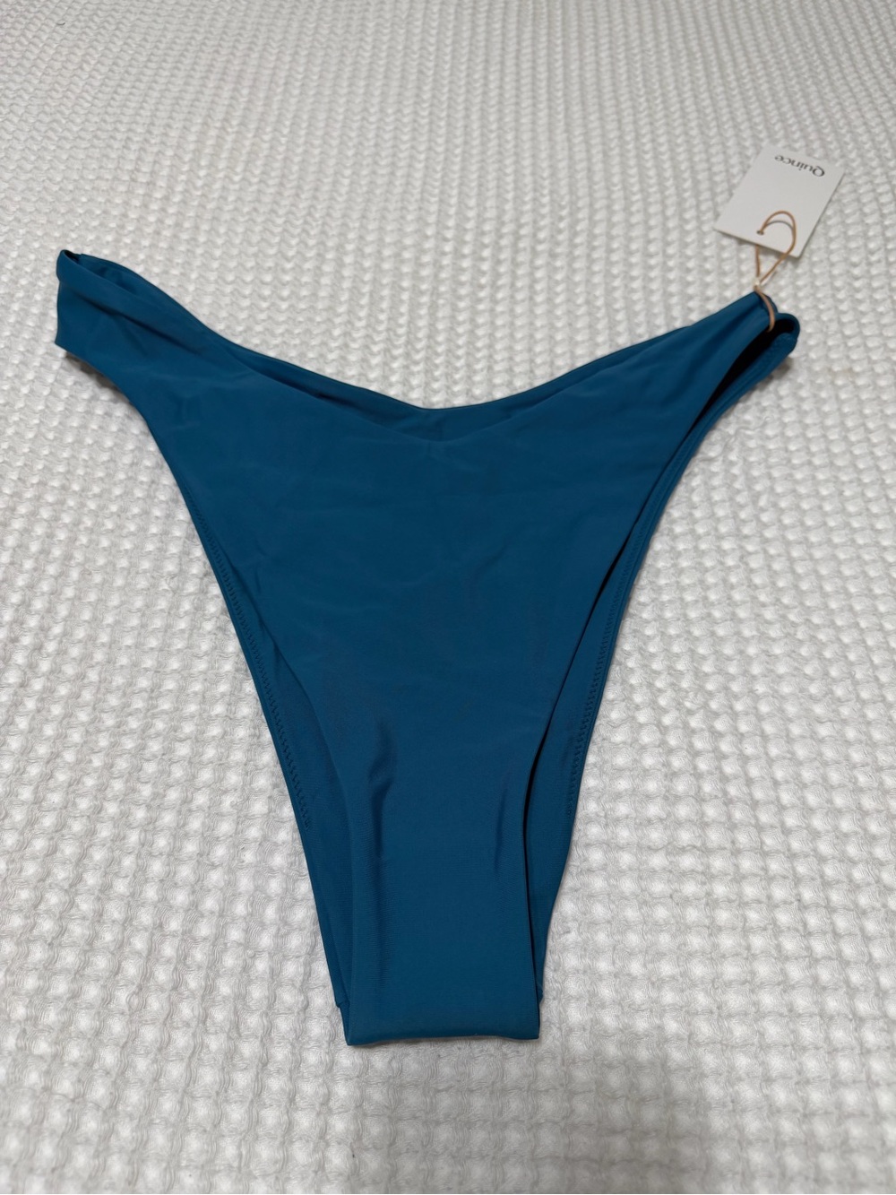 NWT - Quince Lagoon Teal Blue Italian High-Leg Bikini Bottom